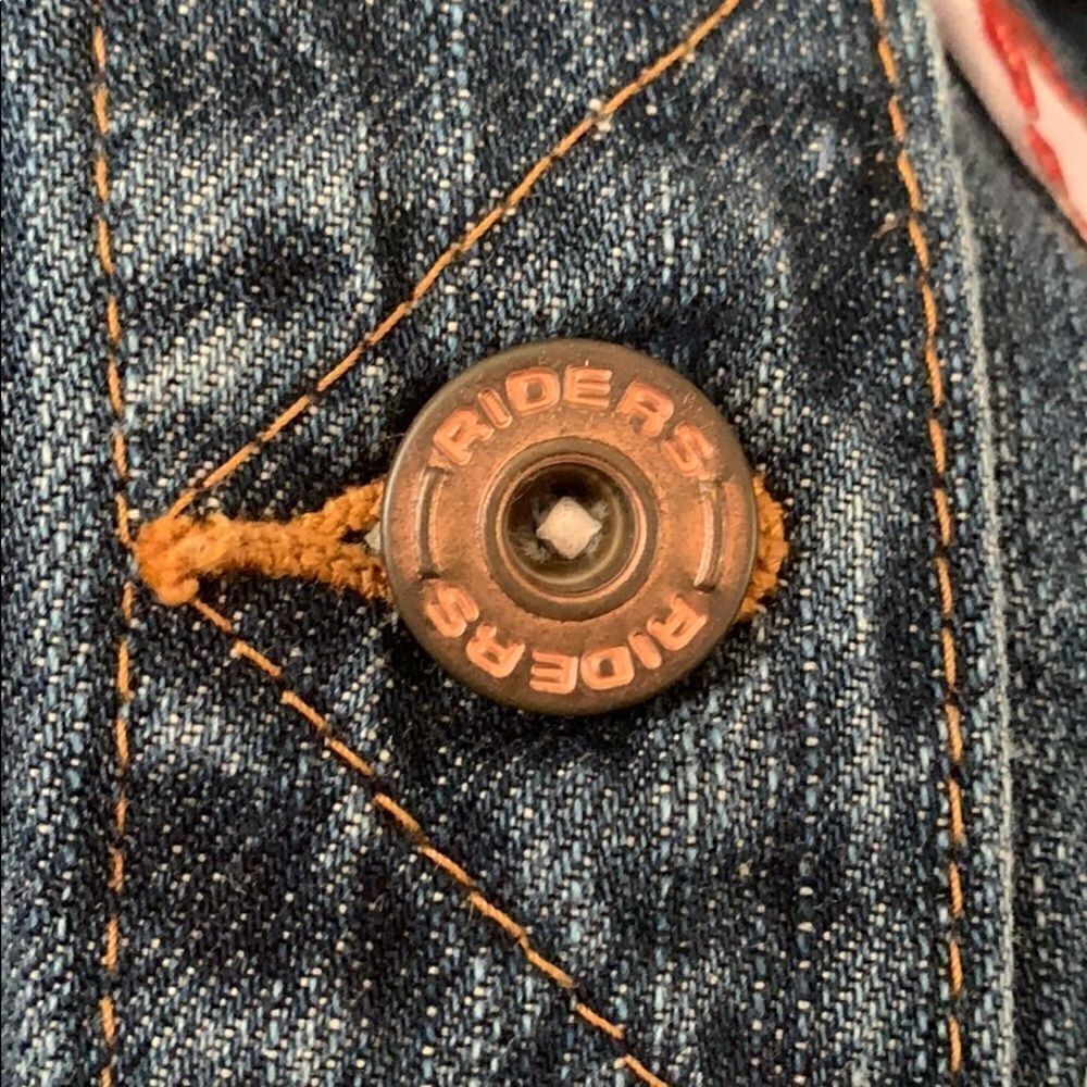 Riders Denim Jacket w/Heart-shaped patches JUNIORS XLARGE - Picture 3 of 3